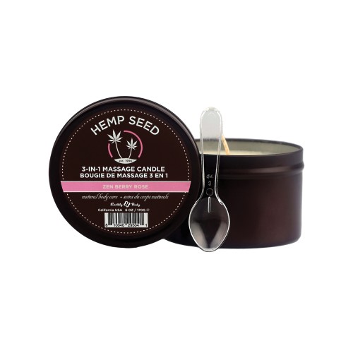 Earthly Body Suntouched Hemp Candle - Zen Berry Rose