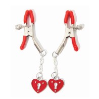 Pinzas para Pezones Sexy AF con Charms en Forma de Corazón para Diversión Extra