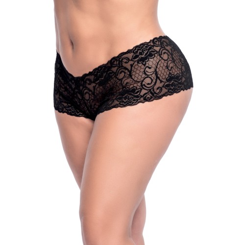 Boyshort Negro de Encaje 1X/2X