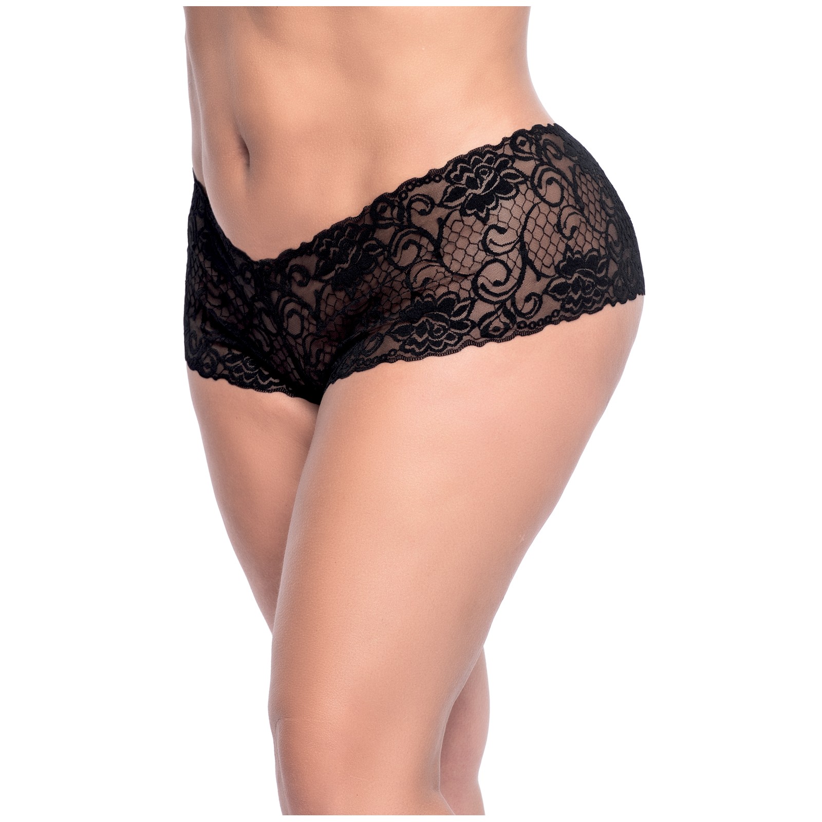 Boyshort Negro de Encaje 1X/2X