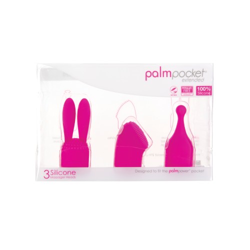 Palm Power Pocket Extended Accessories 3 Silicone Heads Pink