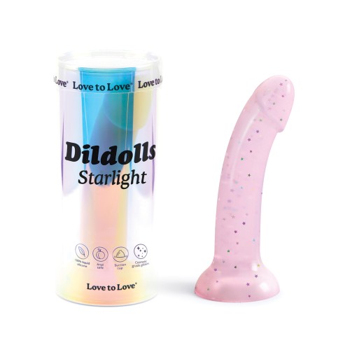 Curved Suction Cup Dildo in Starlight Pink for G-spot Pleasure