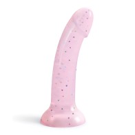 Curved Suction Cup Dildo in Starlight Pink for G-spot Pleasure