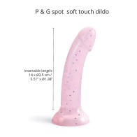 Curved Suction Cup Dildo in Starlight Pink for G-spot Pleasure