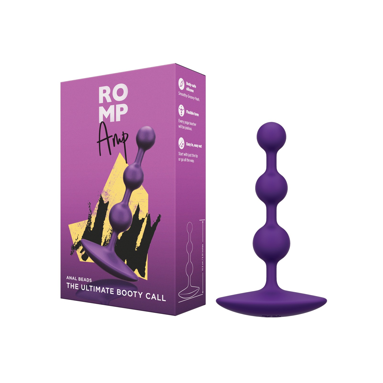 Romp Amp Flexible Anal Beads - Violet - Adult Toy