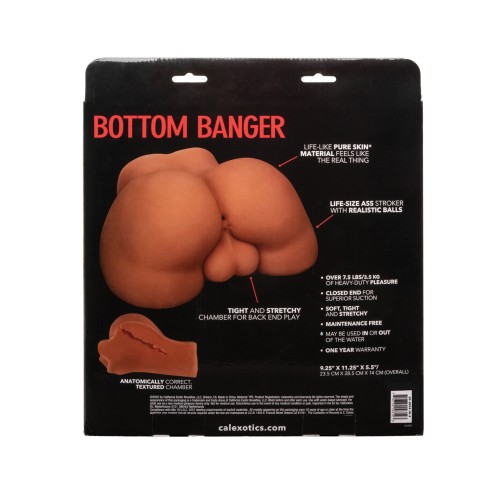 Stroke It Bottom Banger Stroker for Realistic Pleasure - Brown