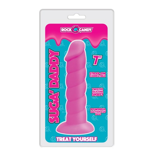 Dildo de Silicona Rock Candy Suga Daddy 7 Pulgadas Rosa - Placer Inigualable