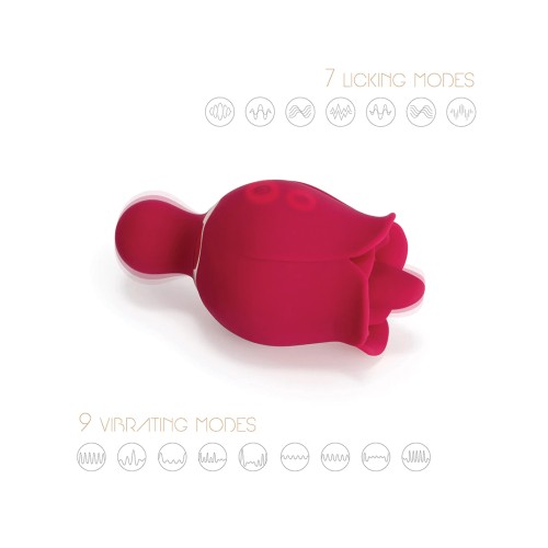 Sylvia Tongue Licking Rose Vibrator Red