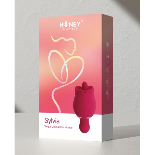 Sylvia Tongue Licking Rose Vibrator Red