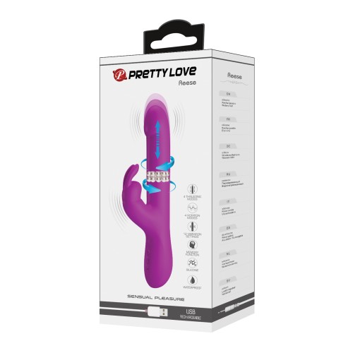 Pretty Love Reese Conejito Vibrador con Empuje Fucsia