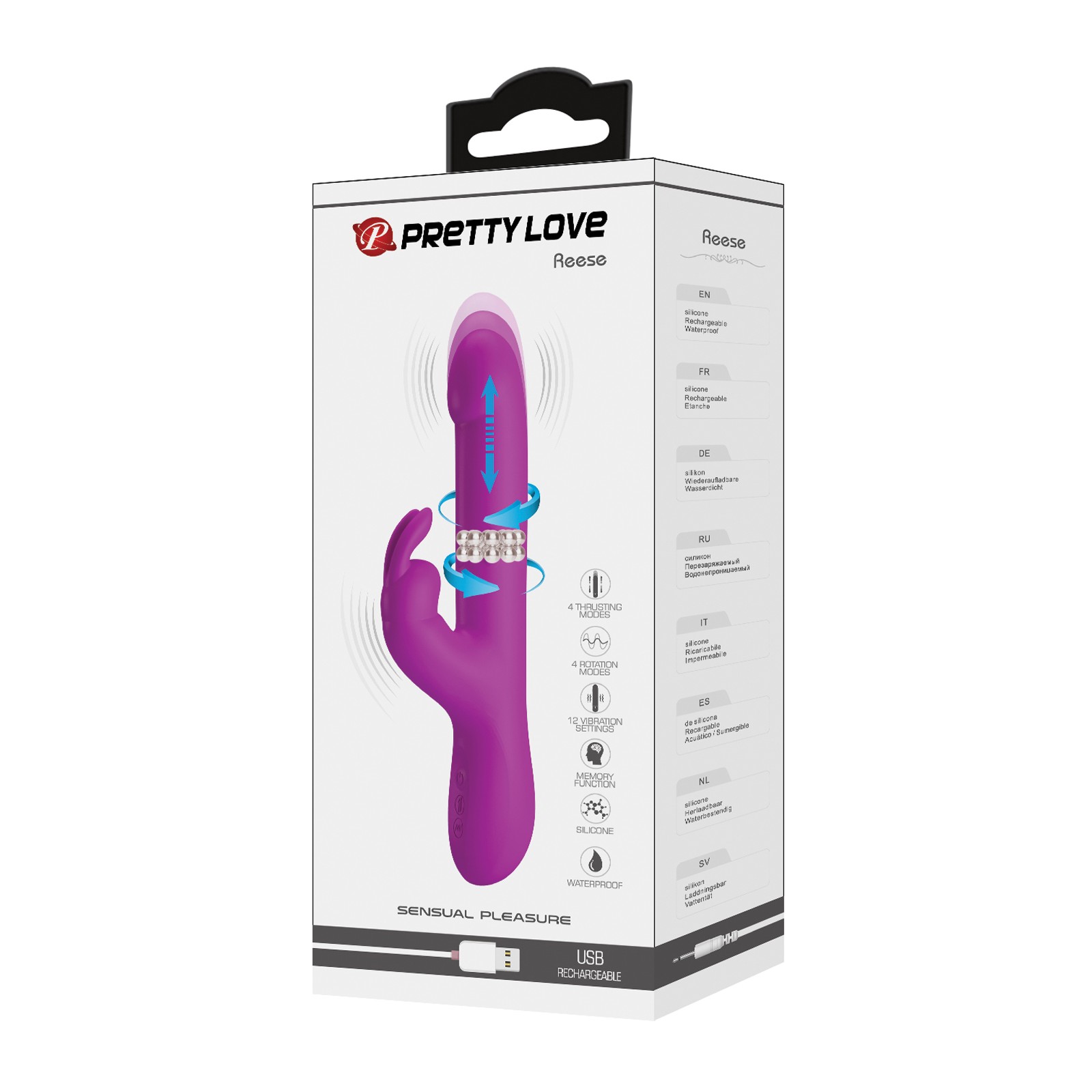 Pretty Love Reese Conejito Vibrador con Empuje Fucsia