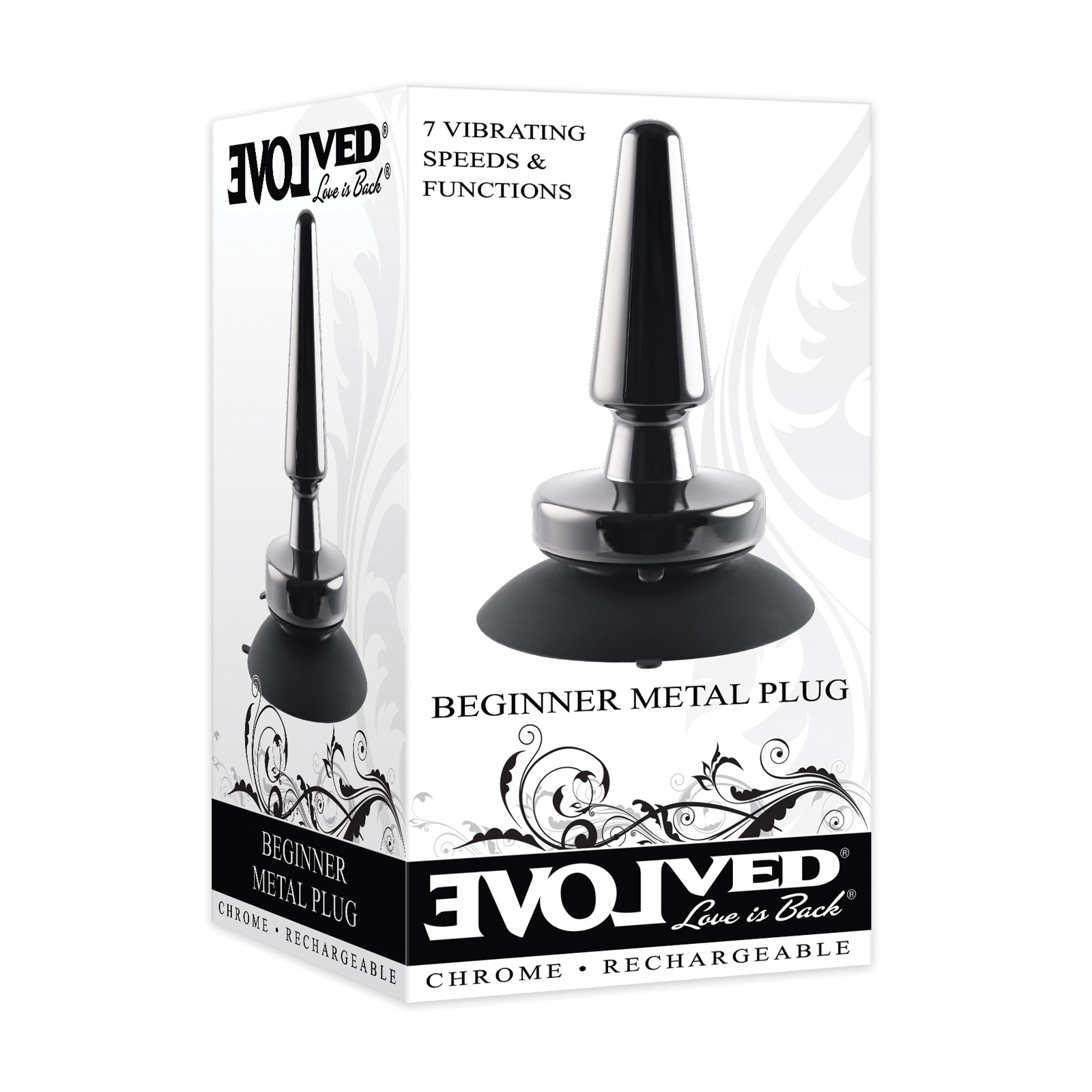 Evolved Beginner Vibrating Rechargeable Metal Plug Black