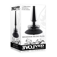 Evolved Beginner Vibrating Rechargeable Metal Plug Black