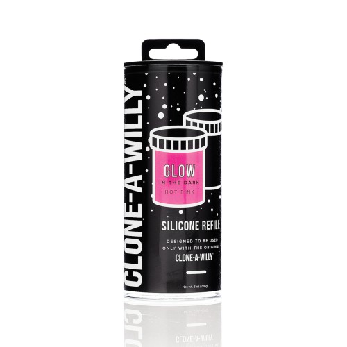 Clone-A-Willy Silicone Glow In The Dark Refill Hot Pink