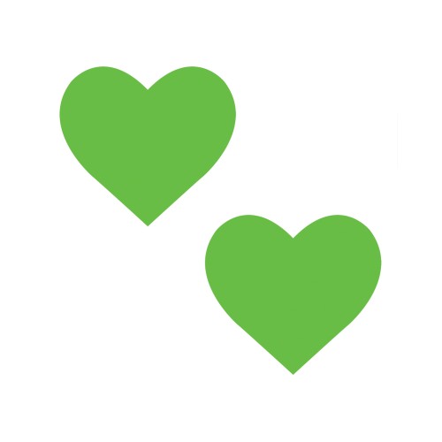 Neva Nude Temperature Reactive Heart Pasties Neon Green