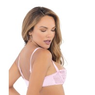 Lace Bra with Underwire Boning Cups - Pink