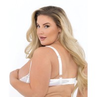 Lace Bra with Underwire Boning Cups White 42