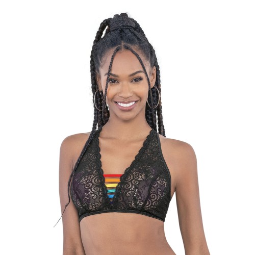 Pride Lace Rainbow Strappy Top Black