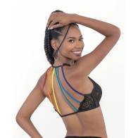 Pride Lace Rainbow Strappy Top Black