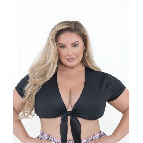 Tie Top Black QN for Elegant Lingerie