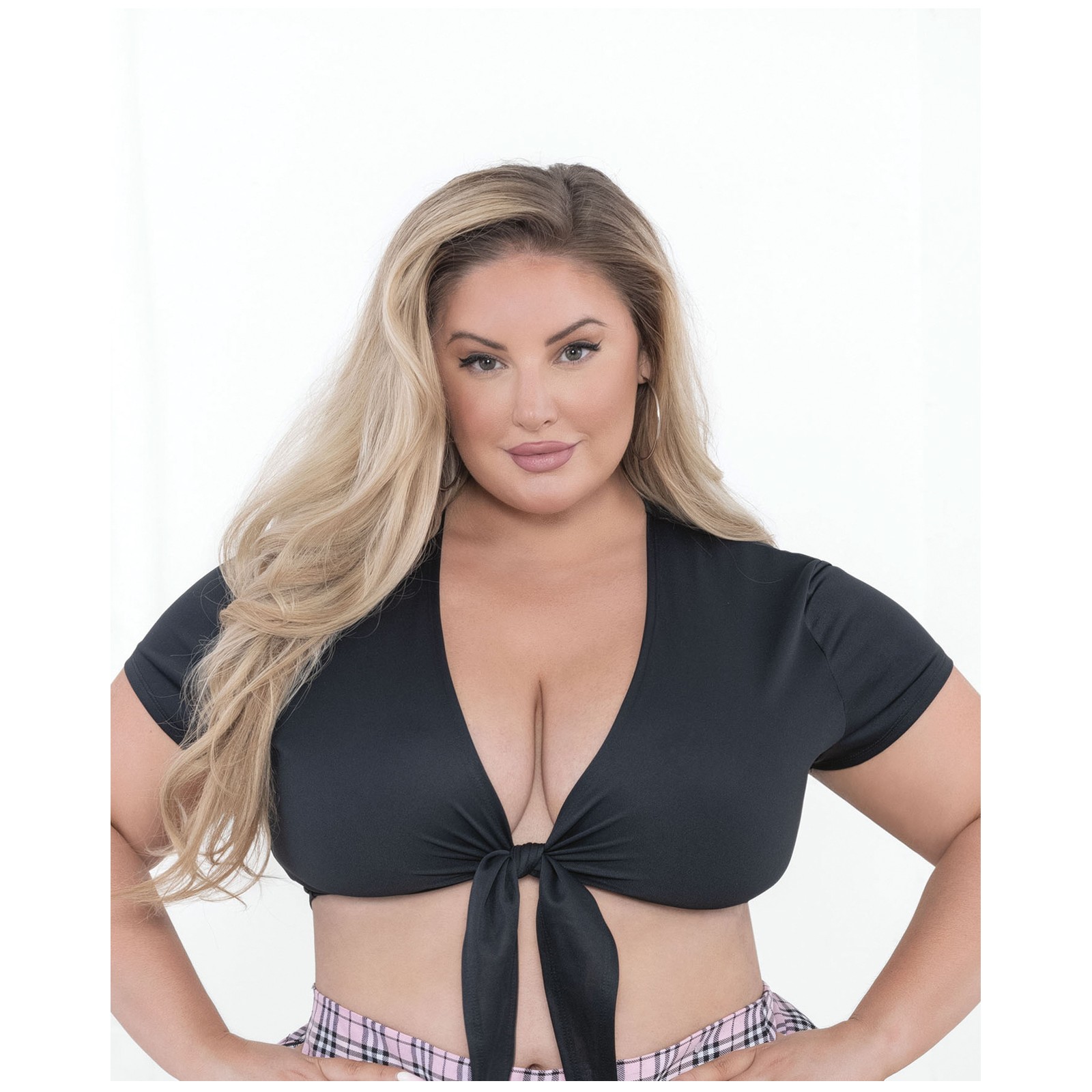 Tie Top Black QN for Elegant Lingerie