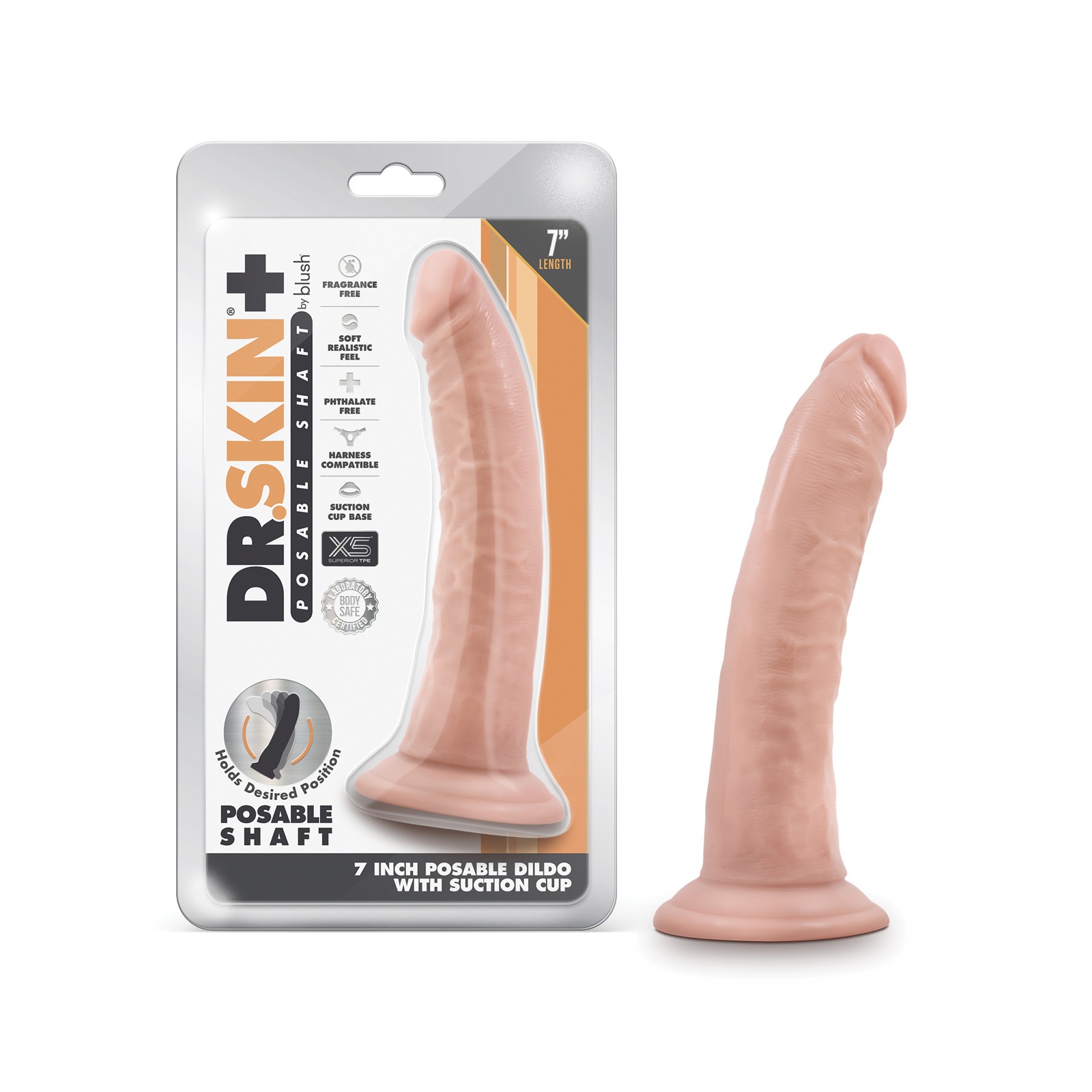 Dildo Realista Blush Dr. Skin Plus de 7" para Placer Supremo