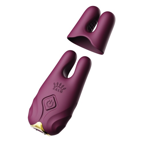 Zalo Nave Vibrating Nipple Clamps - Velvet Purple