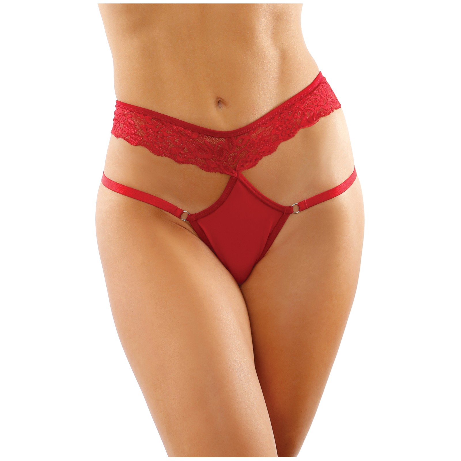 Ren Microfiber Lace Bikini Panty Red S/M