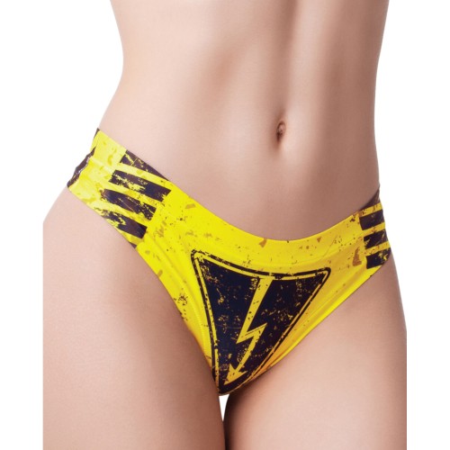 Mememe Urban Geeks Members Only Printed Thong Large