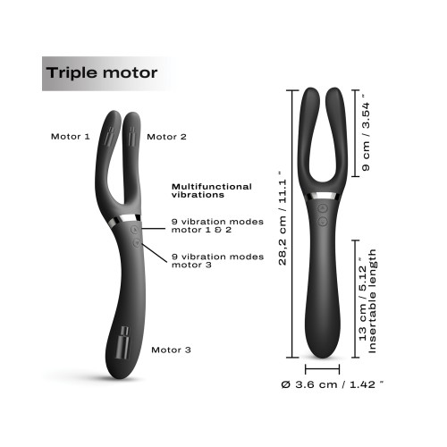 Dorcel Infinite Joy Bendable Forked Vibrator Black