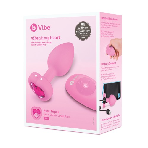 b-Vibe Vibrador Heart Plug - Rosa