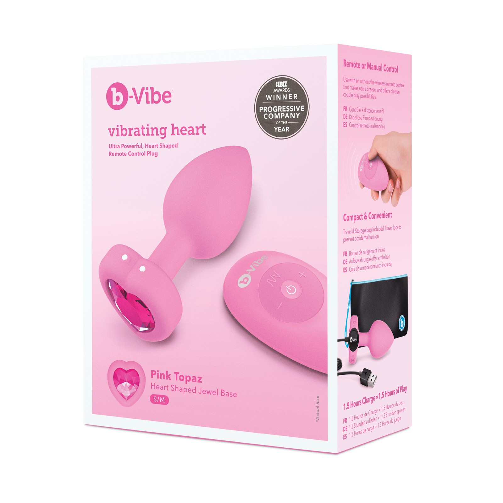 b-Vibe Vibrador Heart Plug - Rosa