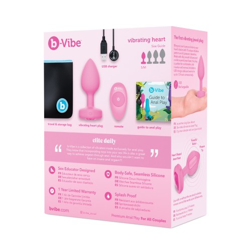 b-Vibe Vibrador Heart Plug - Rosa