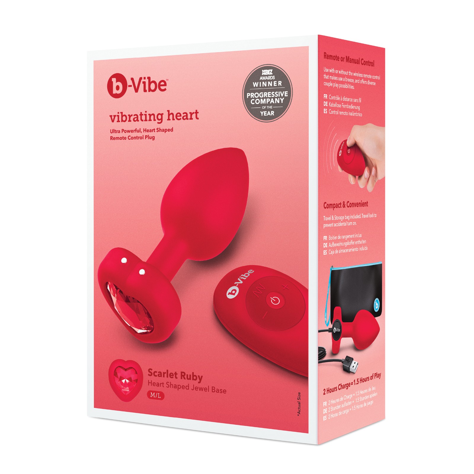 b-Vibe Vibrating Heart Plug for Glamorous Pleasure