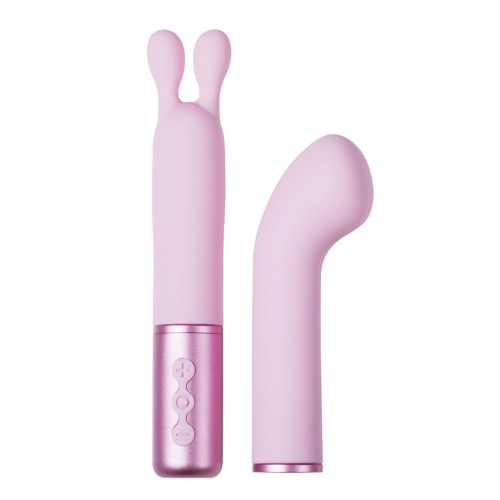 The Naughty Collection Interchangeable Heads Vibrator - Pinki Bundle