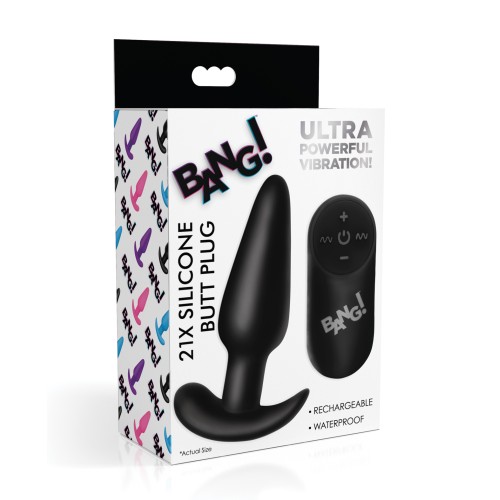 Bang! 21X Vibrating Silicone Butt Plug for Exciting Pleasure