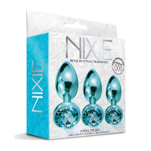 Nixie Blue Metallic Butt Plug Set