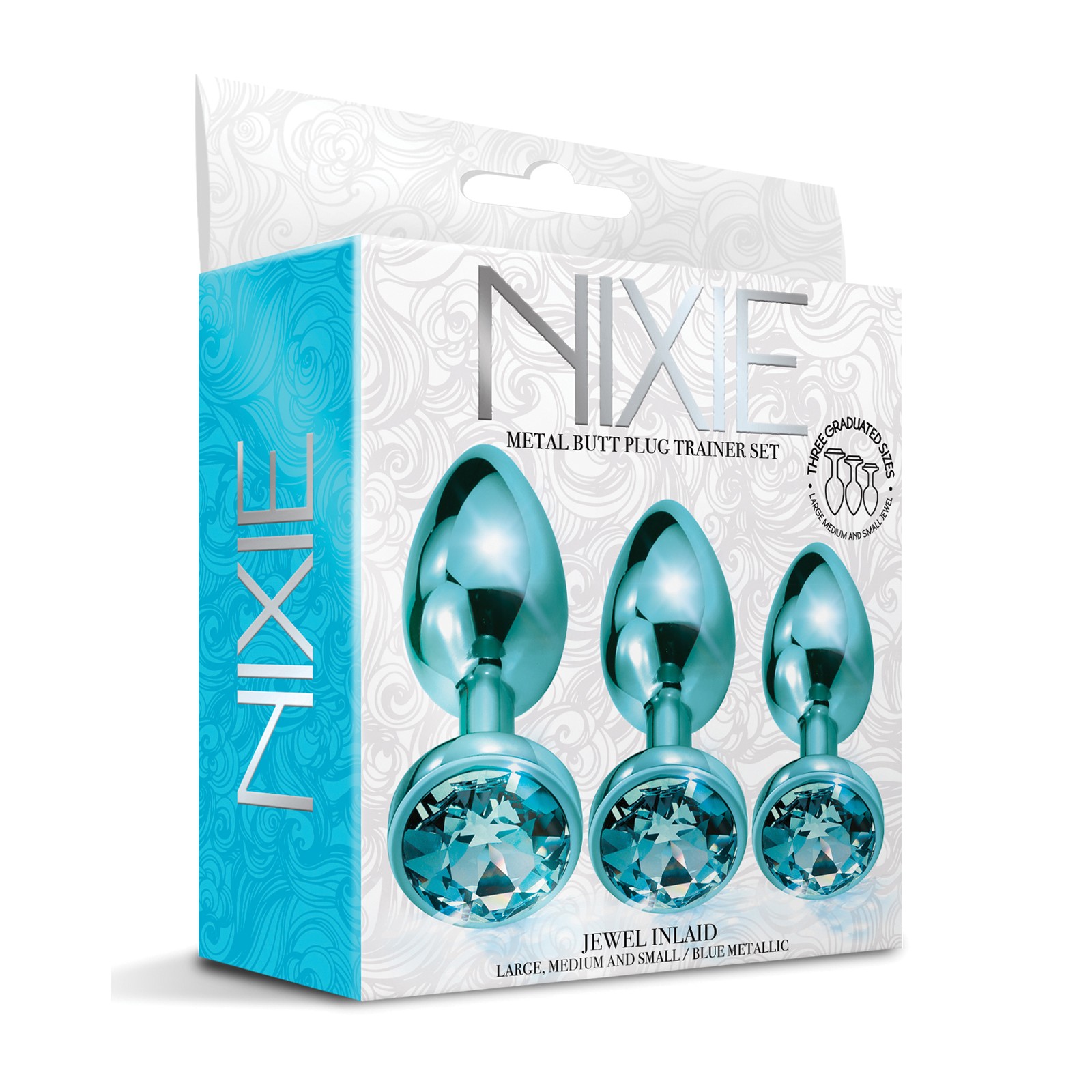 Nixie Blue Metallic Butt Plug Set