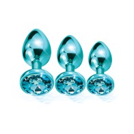 Nixie Blue Metallic Butt Plug Set