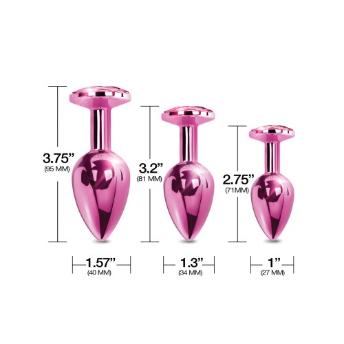 Set de Butt Plugs Metálicos Nixie - Rosa Metálico