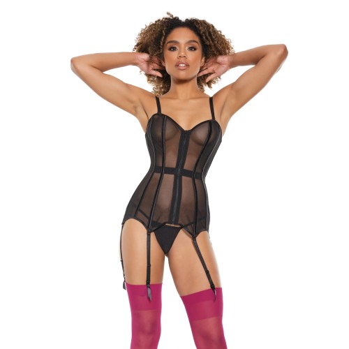 Powernet Fully Boned Corset with Lace-Up Design