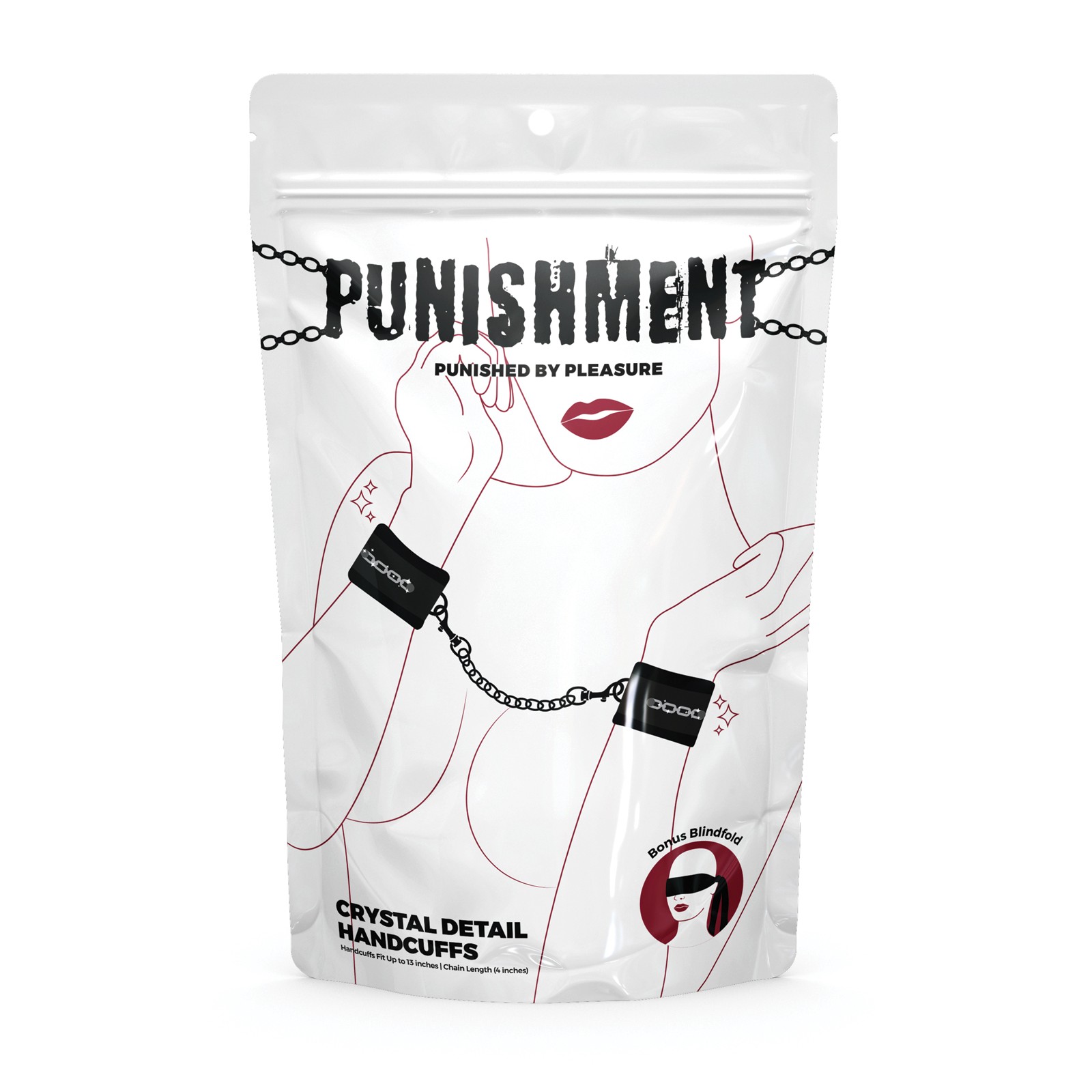 Punishment Crystal Detail Handcuffs - Luxurious Bondage