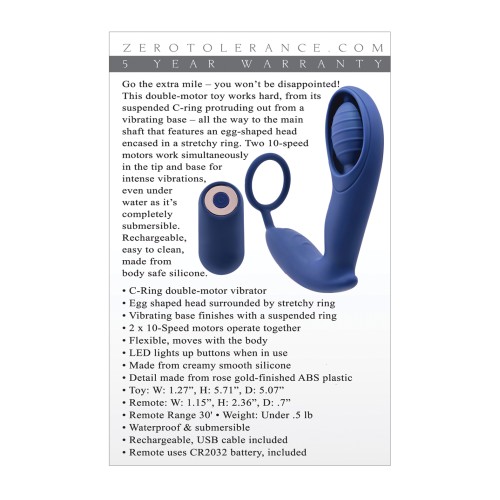 Vibrador C Ring Extra Mile Zero Tolerance - Azul