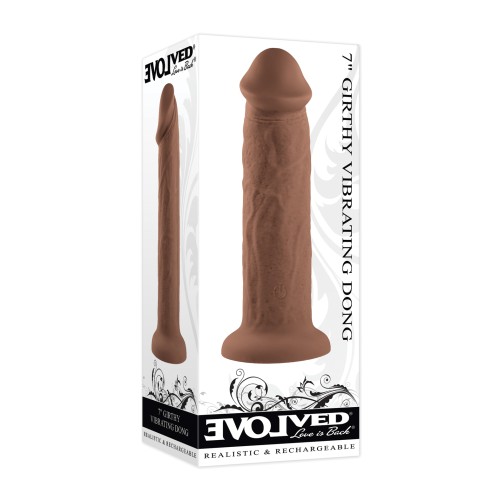 Evolved 7 Inch Girthy Vibrating Dong Dark