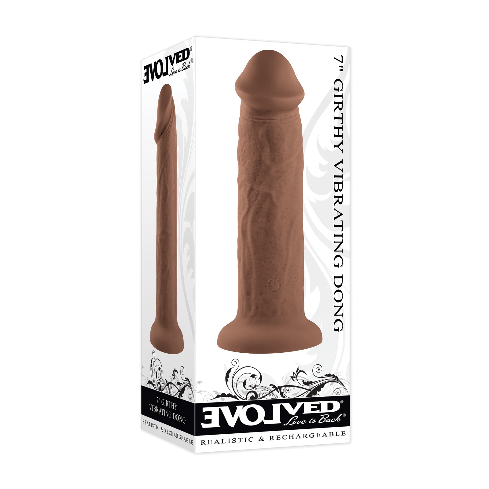 Evolved 7 Inch Girthy Vibrating Dong Dark