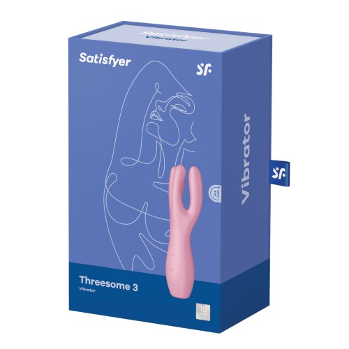 Satisfyer Threesome 3 Lay-On Vibrator in Pink