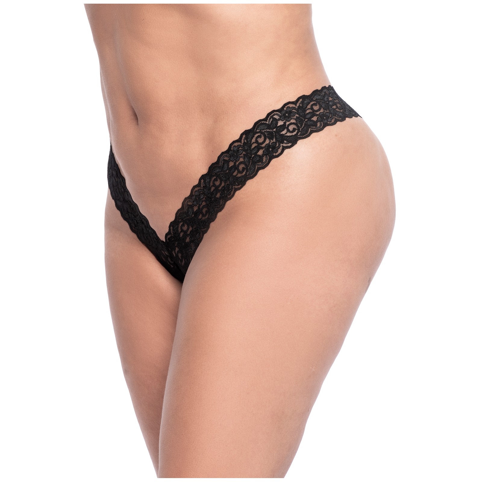 Lace V Front Boyshort Black XL