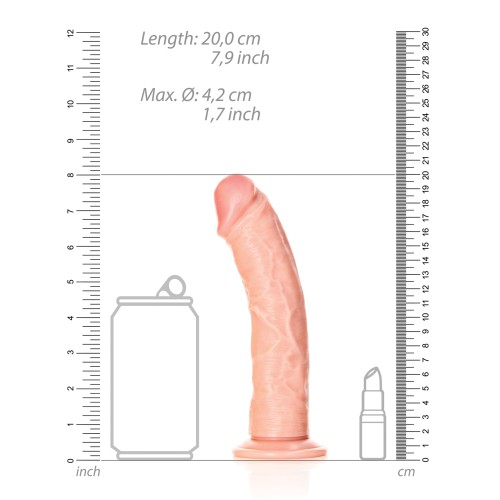 Dildo RealRock Curvado de 7" Color Carne