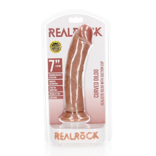 Shots RealRock 7-Inch Curved Dildo Tan