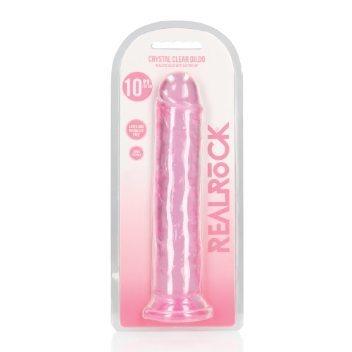 Dildo Cristalino Rosa de 10 Pulgadas Shots RealRock